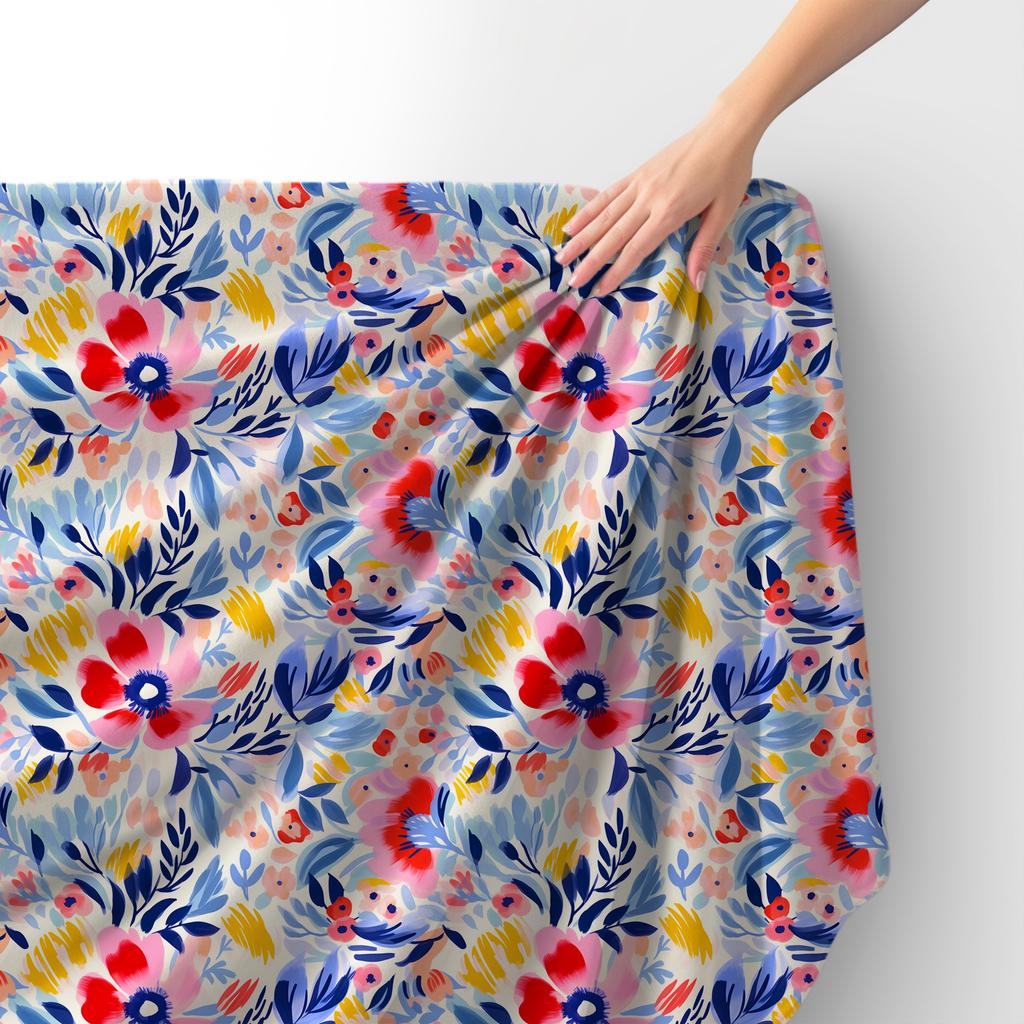 Royal Samt Stoff Polyester Zum Nähen - Motiv Blumen - Rdx2521