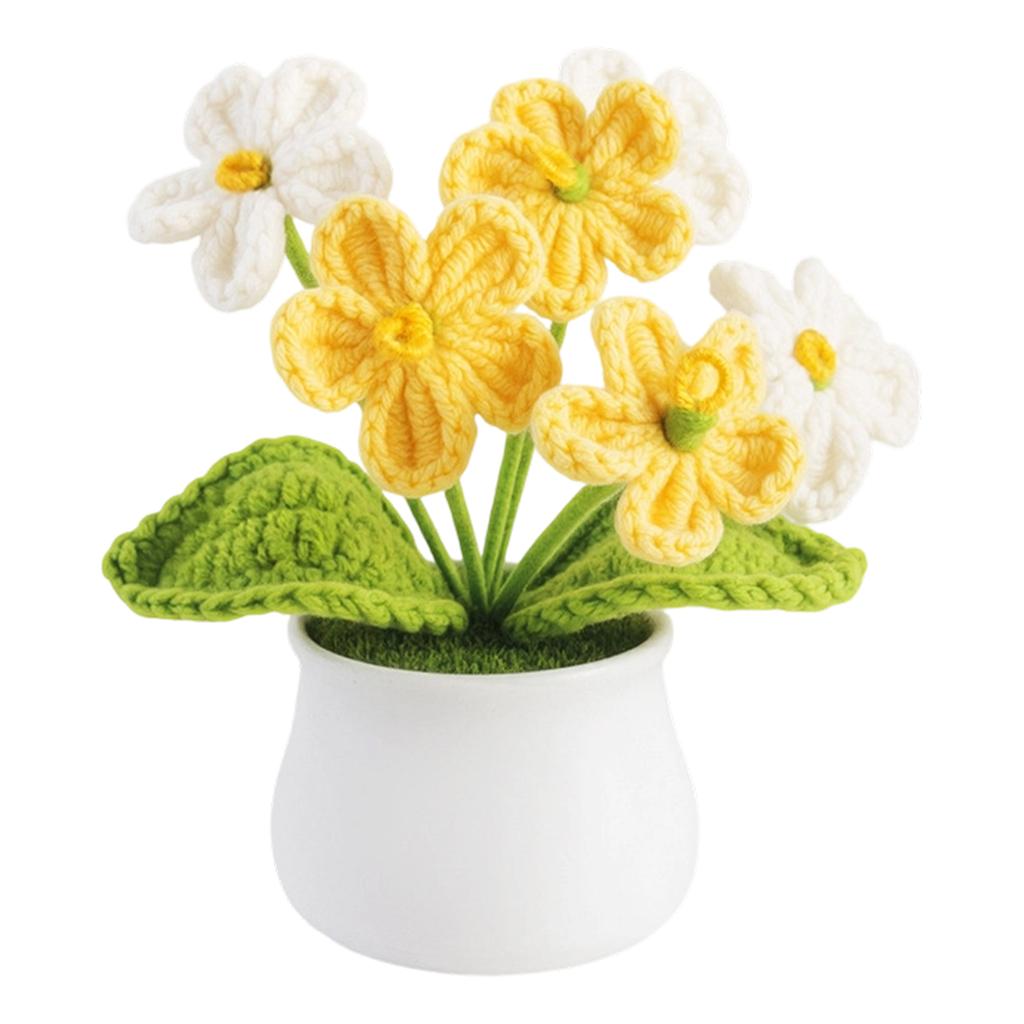 Knitting Crochet Lavender Flowers Potted Plant Colorful Flowers Handmade Flowers Home Office Car Decors Valentine Gift