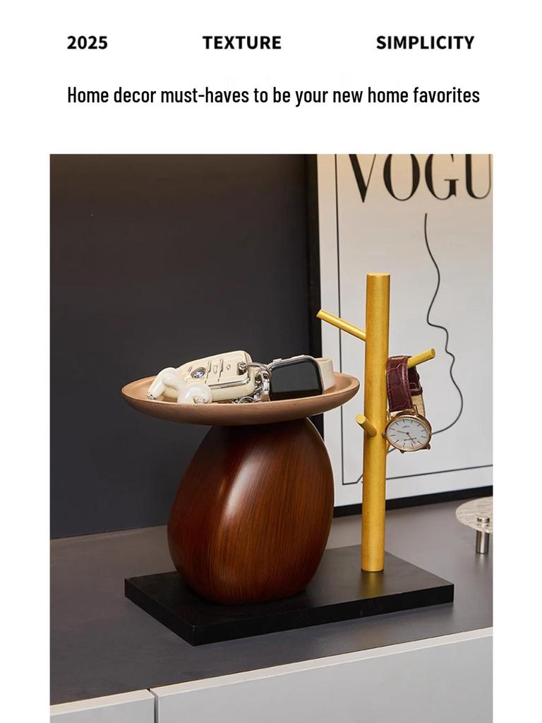 Soft Chinese Style Entryway Tray: Living Room Sideboard Console Table for Key and Ornament Storage