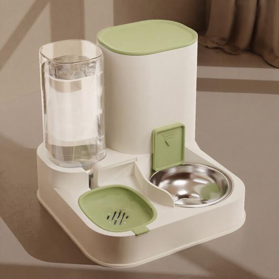 Mangiatoia e Dispenser d'Acqua Automatici per Cani, Macchina per Cibo e Acqua di Grande Capacità con Rifornimento Sensoriale, Coperchio Scorrevole, Alimentazione da Tavolo per Animali Domestici