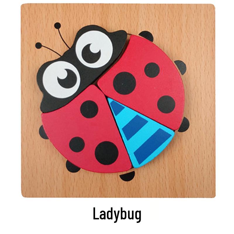 Animal 3D Wooden Jigsaw Puzzle Board for Toddlers (1-3 Years)