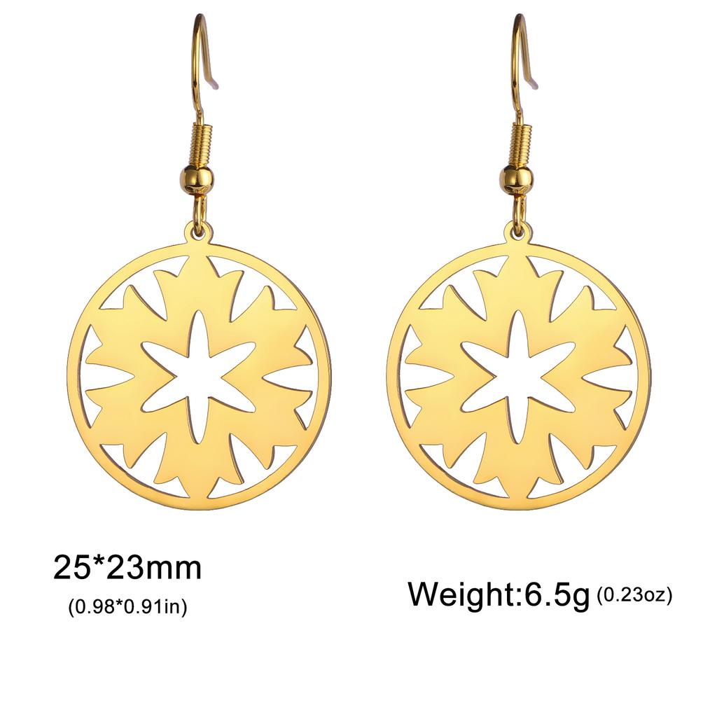 Bohemian Flower Filigree Drop Earrings Stainless Steel Waterproof Dangle Earring Women Ethnic Jewelry Valentine Gift