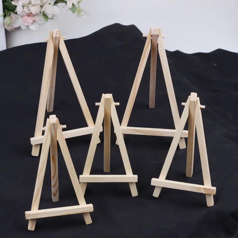 1Pc Natural Wood Mini Easel Frame Tripod Display Holder Meeting Wedding Table Name Card Stand Children Painting Display Craft