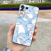 Cute Anime Shark Phone Case For Samsung A25 A13 A33 5G A54 A36 A35 A56 A52 A14 Shockproof Soft Cover