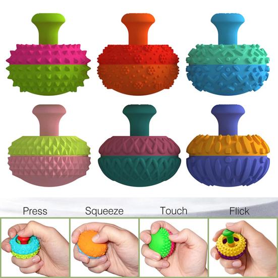 4/6 Peças/Conjunto Alívio de Estresse Brinquedo Rocker para Polegar Silicone Texturizado Rocker Pressionar Apertar Brinquedo Sensorial Auxílio de Foco Descompressão Fidget Brinquedo de Mesa