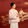 Sancai 2026 Spring Jacquard Disc-Button Cotton Jacket