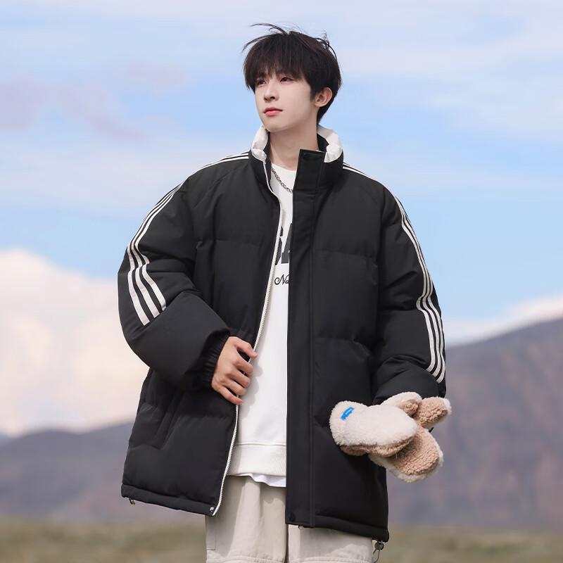VUUG Men's American Three-Stripe Stand-Collar Winter Padded Jacket
