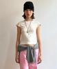 SINOON Logo Cap Sleeve T-Shirt (Light Beige)