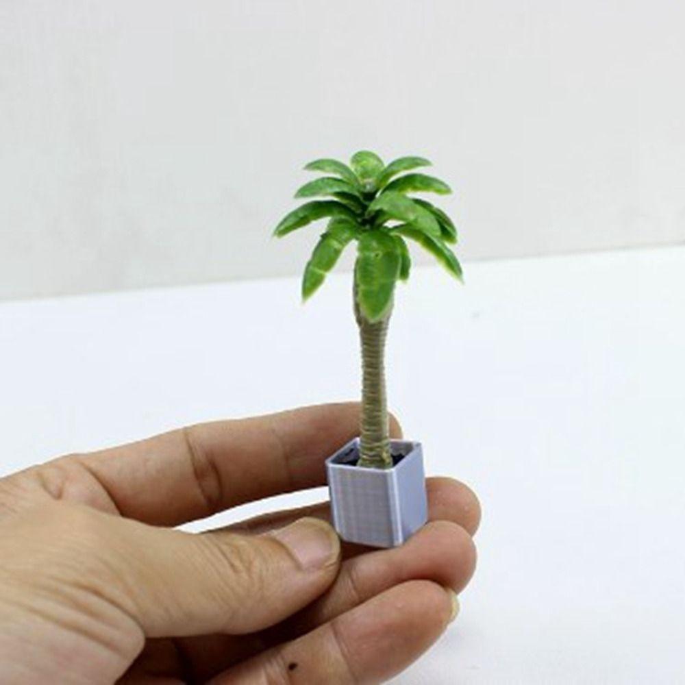 3pcs 1:12 Green Leaves Plant Pot Multistyles Play House Decor  Doll House Accessories