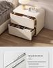 Modern Cream Leather Bedside Table - No Installation Needed