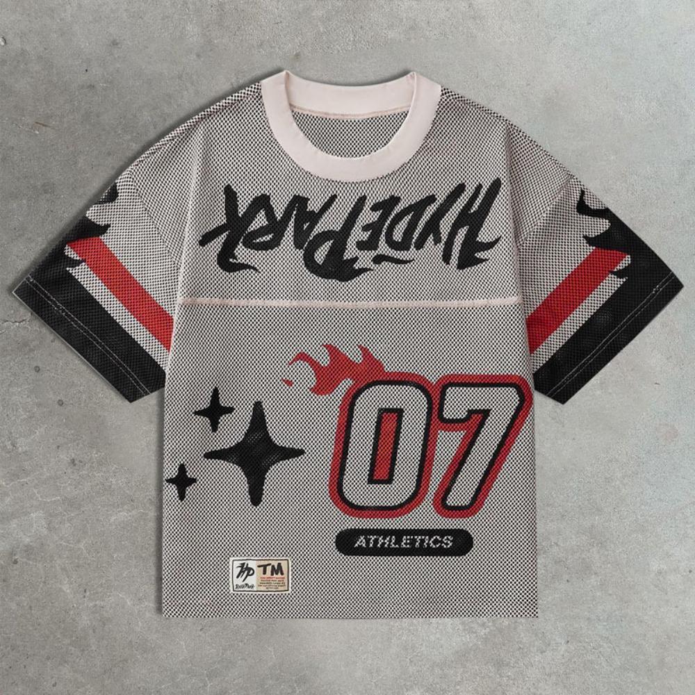 ZYLLO Fashion Loose Embroidery Short-sleeved T-shirt Men Women Street Hip Hop Summer Goth Y2K Trend Tops