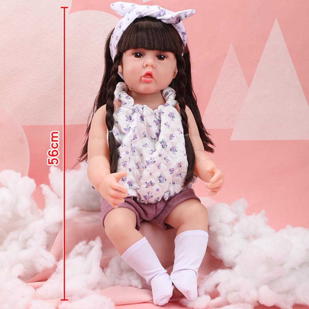 56Cm Reborn Simulation Barbie Gift Doll Baby Soft Gel Girl Toy Set Children's Doll