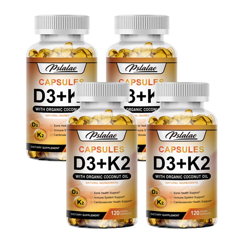 Pslalae Vitamin D3 + K2 Capsules - Bone, Heart & Immune Health