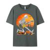 Skeleton Playing Bass Guitar Halloween T Shirt Normal Fall Retro Funny Pure Cotton Camisa Mens Tshirts Funny Clothing