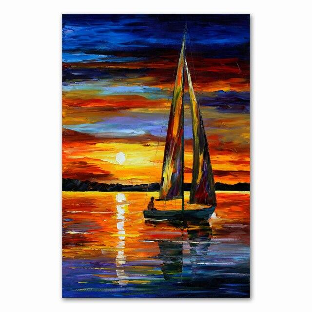 Coloring Hand - Painted Oil Painting Landscape For The Living Room Wall Art Home Decoration Abstract Without Frame