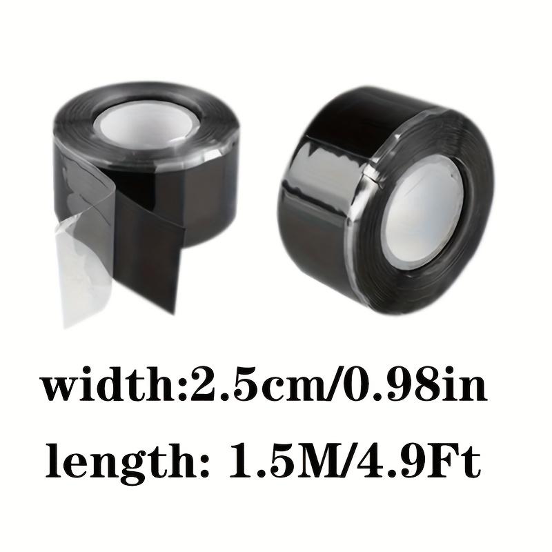 Self-Adhesive Silicone Pipe Repair Tape Waterproof Leak-Proof Black Sealing Tape with Thickened Adhesive & Easy-Use Dispenser for Quick Pipe Fixing