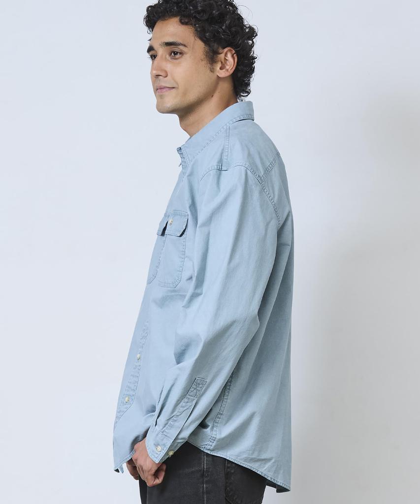 LL Bean Men's Sunwash Canvas Shirt, Long Sleeve, Japan Fit, Size L, Juniper Green, 1000031831
