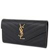Saint Laurent Gold Hardware Matelassé Women's Long Wallet 372264 BOW01 1000