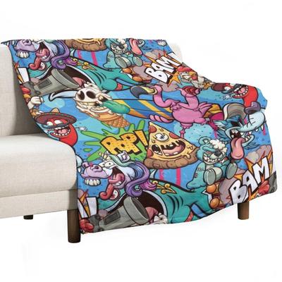 Graffiti Throw Blanket Fashion Sofas Decoratives Sleeping Bag Flannel Fabric Blankets