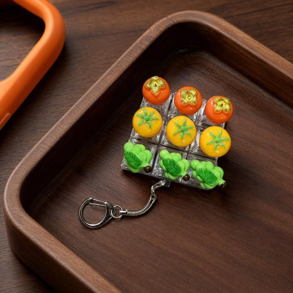 Transparent Dual-Tone Fruit Decompression Button Toy 9-Key Keyboard Keychain Desktop Decoration