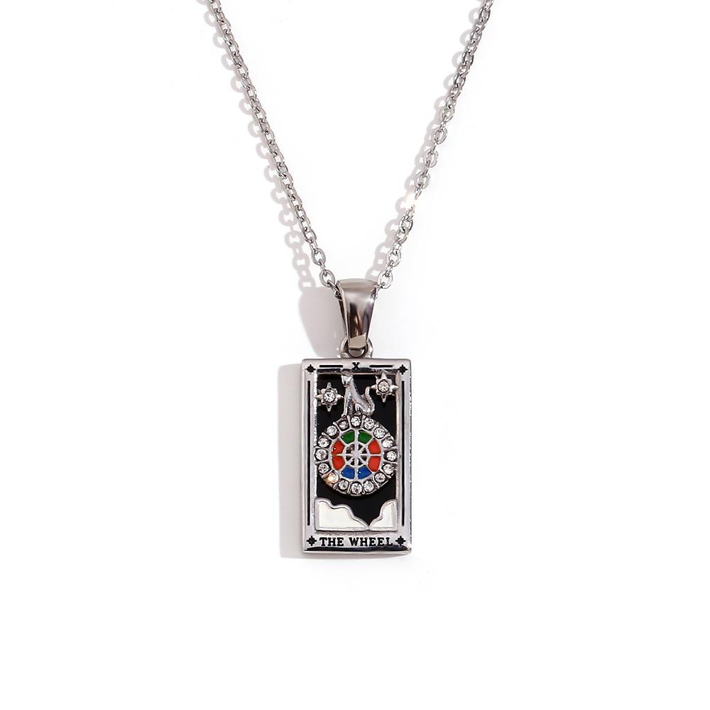 E.B.belle Original New Tarot Queen Lover Magician Moon Necklace Tarnish Free Stainless Steel Jewelry 18K Gold Plated Decoration