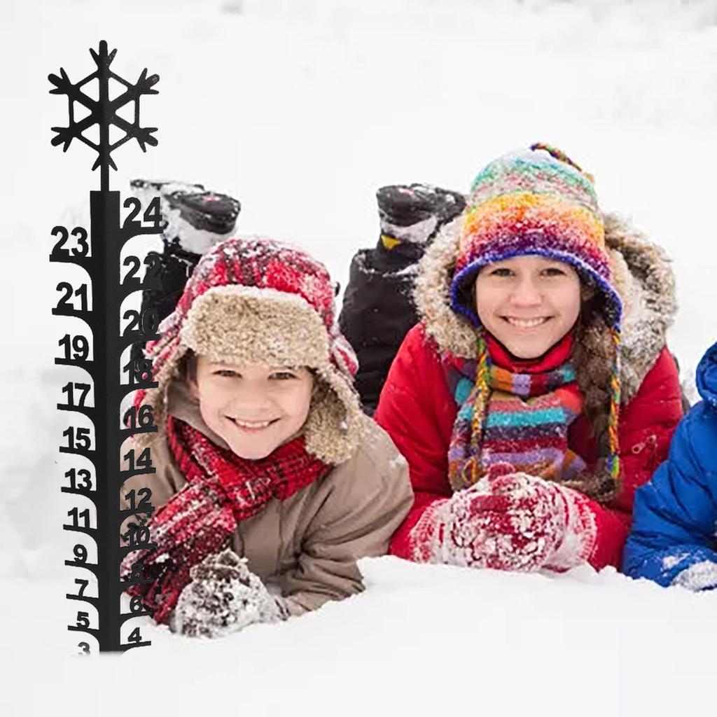Snowflake Snow Meter Snowmobile Snow Meter Metal Snow Measuring Ruler Outdoor Garden Decoration