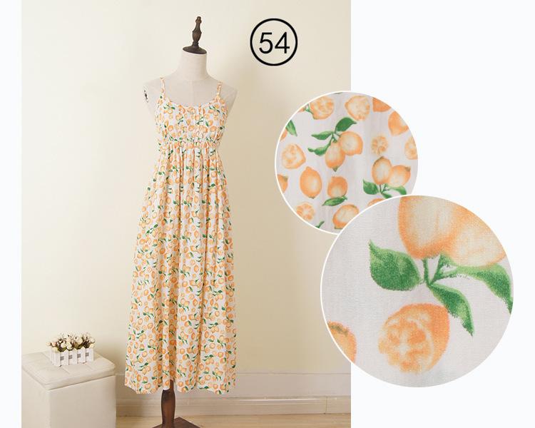 Johnature Summer Spaghetti Strap Sexy Loose Bohemia Beach Vacation Long Dresses Women High Waist Casual Dress