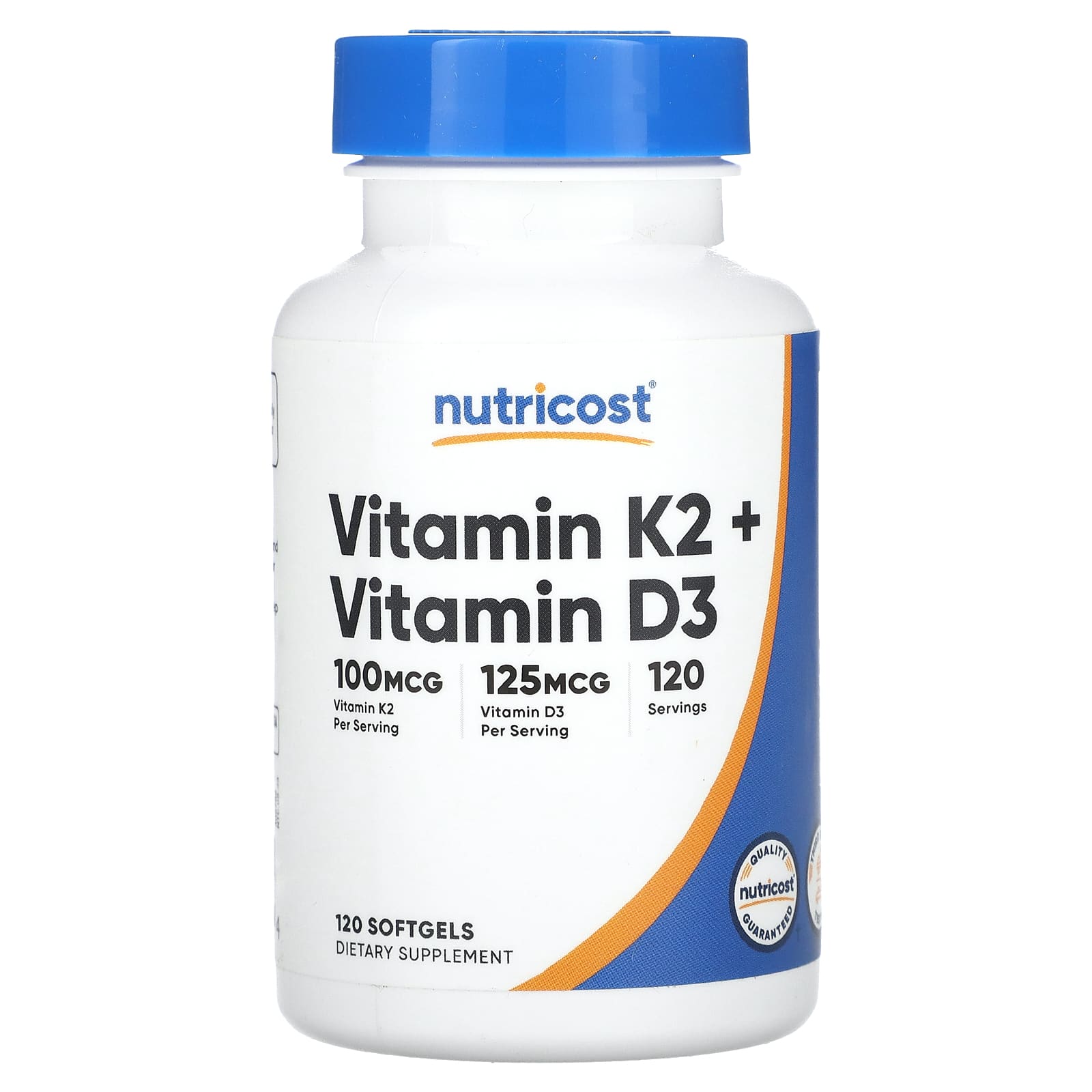 

Nutricost, вітамін K2 + вітамін D3, 120 капсул