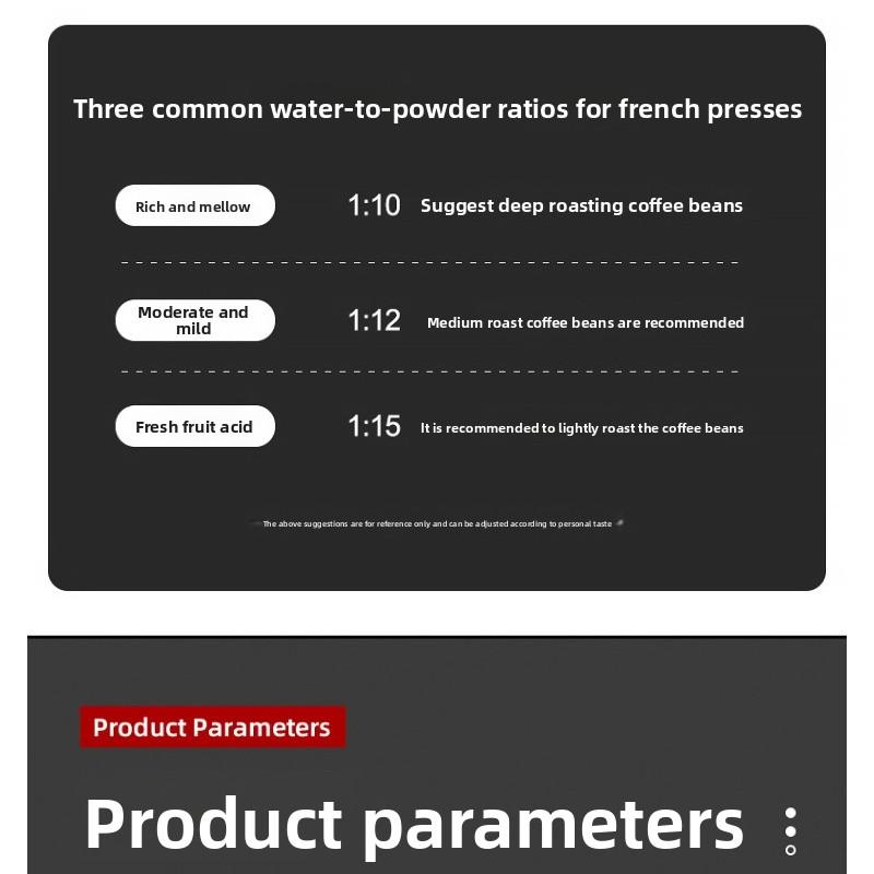 Inner and Outer 304 Stainless Steel Filter Coffee Maker with Double-layer Insulation for Keeping Coffee Warm. Pressing Coffee Maker.