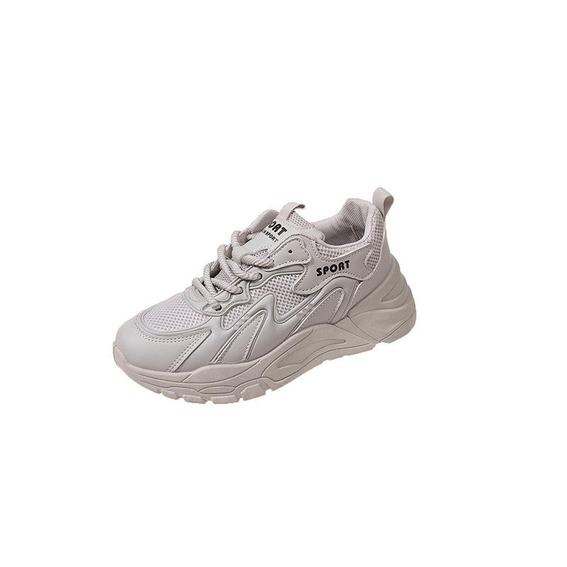 

Mesh breathable little white shoes 2025 autumn new Korean version of women s sports shoes student platform casual single shoes dad shoes 40 сірий колір
