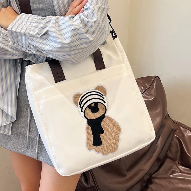 College Student Class Canvas Tasche Große Kapazität Niedliche Studentenhandtasche Damen Schulter Tragetasche