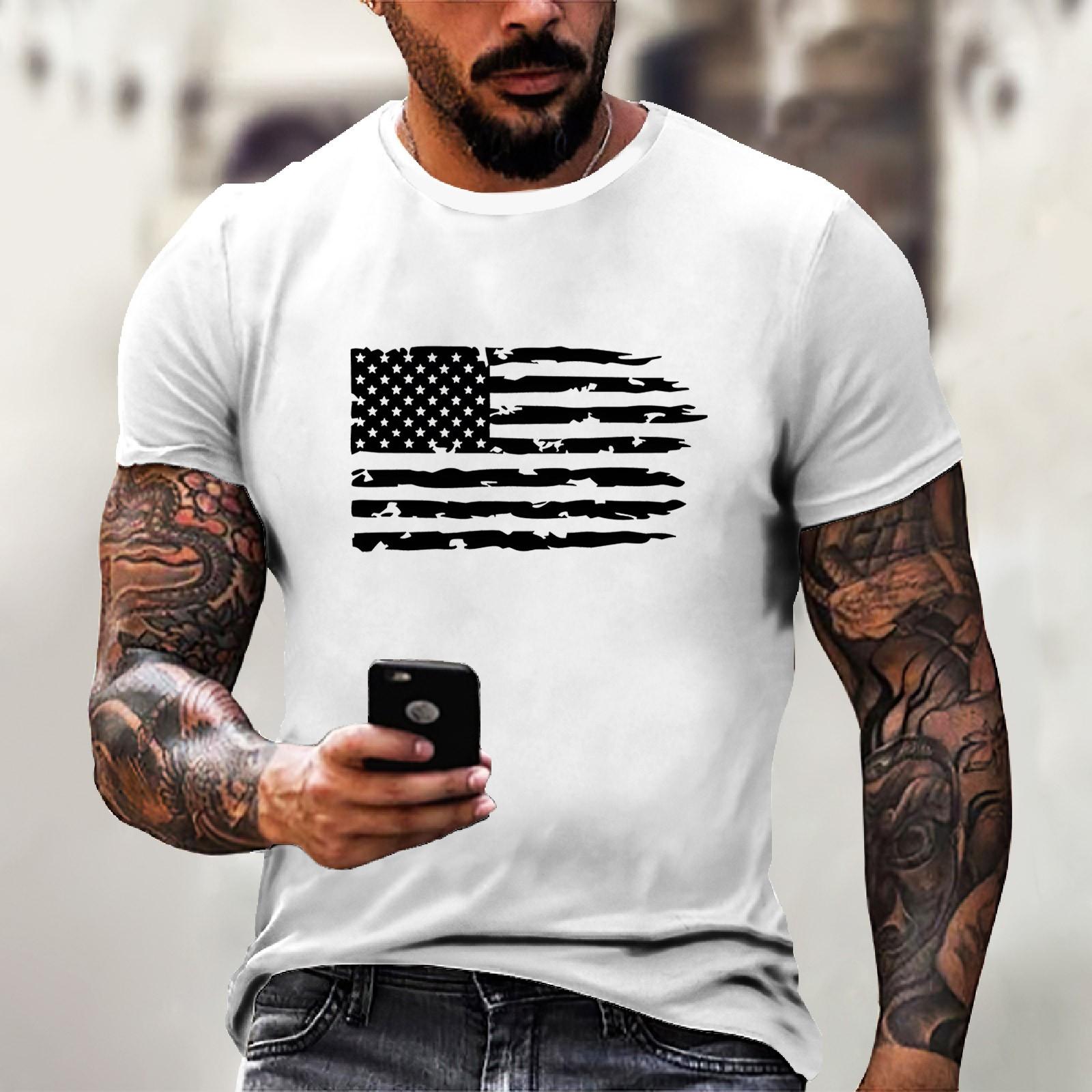 

Мужская футболка с короткими рукавами и принтом «День независимости» XL белый