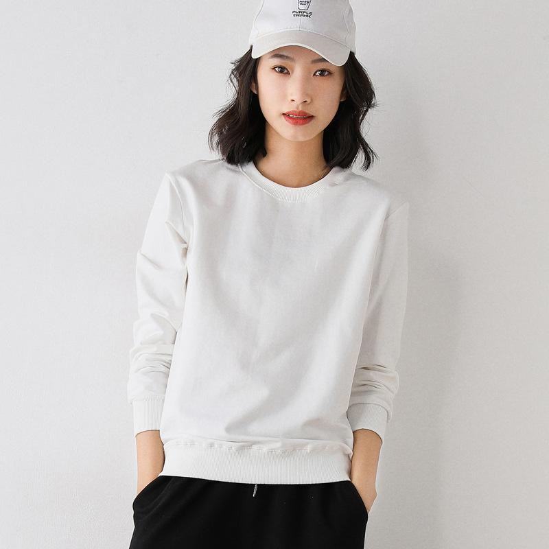 

Женский свитшот Весна Осень Разноцветный Модный Корейский С круглым вырезом Хлопковый Свободный Женские свитшоты Винтажные Однотонные Пуловеры XXL белый