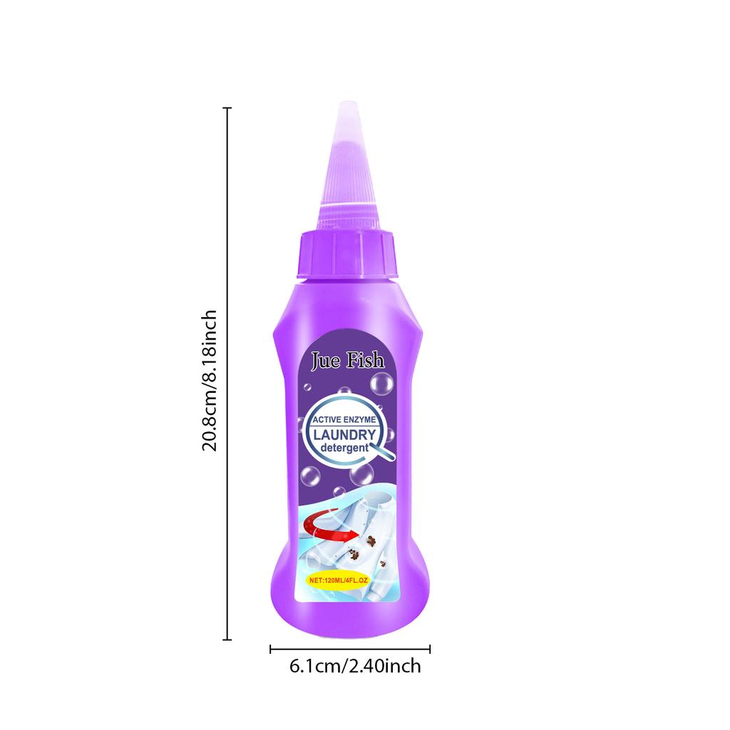JUE-FISH 120ml Flott naturlig flerbruksklær Gul smussfettrens for klær Flekkfjerningsmiddel Flekkfjerner for klær mye brukt