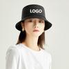 Custom Logo Summer Solid Color Foldable Bucket Hats For Women Beach Sun Cap Outdoor Fisherman Caps Unisex Sunscreen Panama Hat