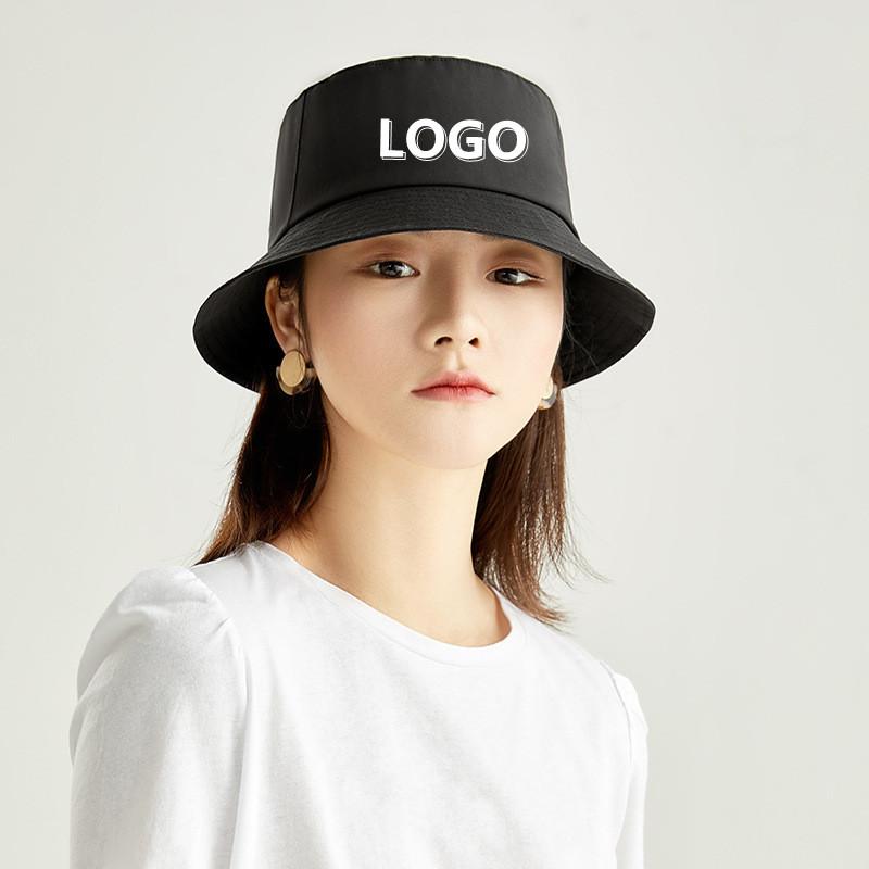 Custom Logo Summer Solid Color Foldable Bucket Hats For Women Beach Sun Cap Outdoor Fisherman Caps Unisex Sunscreen Panama Hat