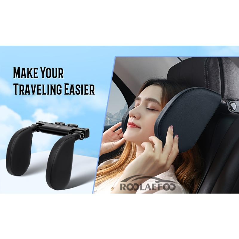 360° Adjustable Car Headrest with Memory Foam, Ergonomic Neck Support Pillow with Side Wings, Sleeping Travel Cushion for Most Vehicles