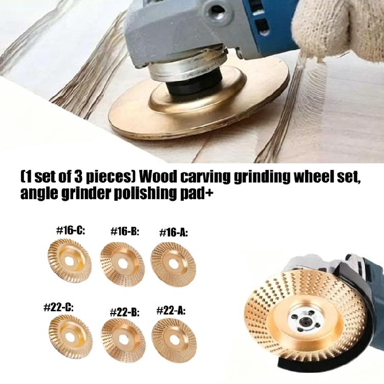 3Pcs Angled Grinder Accessories Wood Grinding Polishing Wheel Rotary Disc Angled Grinder Wood Carving and Rotary Burr Rasp Set Abrasive Disc