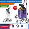 Handun Reinforced 4-Wheel Shopping Cart with Seat and Brakes