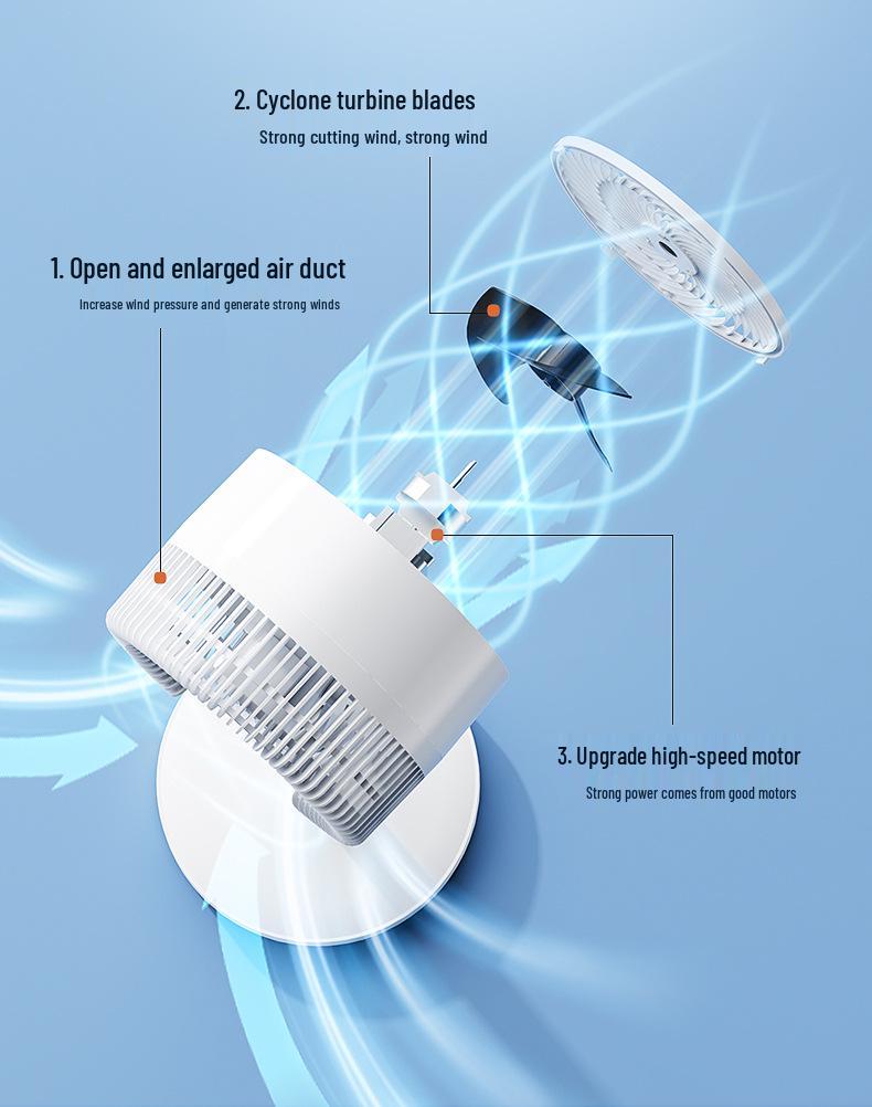 Smart Remote-Controlled Oscillating Electric Fan: Low Noise Floor & Table Air Circulation Fan