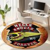 Gang violence Motorcycle enthusiasts Hells Angels Motorcycle Club circular carpet is soft, home, bedroom, door mat decoration, and non slip carpet E5
