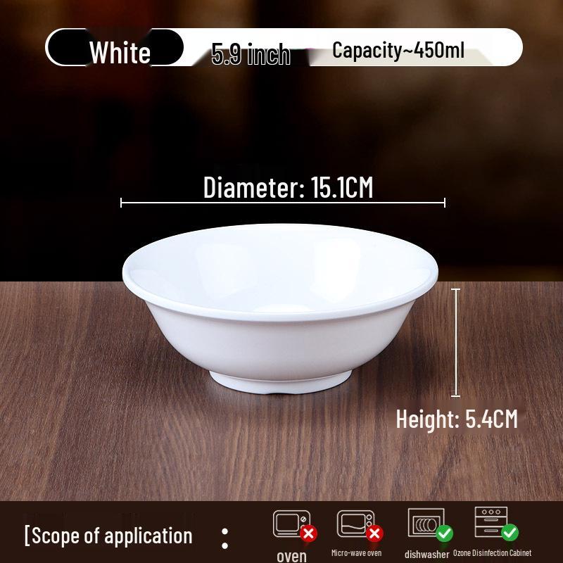 10-Piece Melamine Bowl Set: Ideal for Breakfast, Soup, Congee, Soy Milk, Wonton, Rice Noodle, and Hot & Spicy Soup.