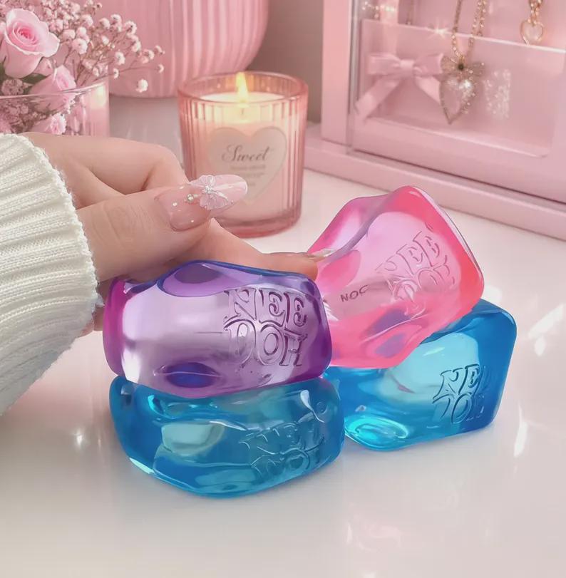 Schylling Needoh Nice Cube Sensory Squishy Stress Relief Fidget Toy Anti Anxiety Squeeze Toy For Kids Adults Focus Toy