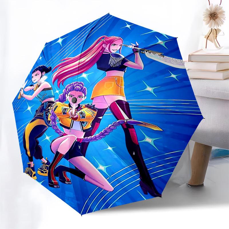 1pc Dynamic Trio: Power and Style Combined Umbrella with Plastic Handle,Suitable for All Seasons Home Travel Outdoor UmbrellaFP013