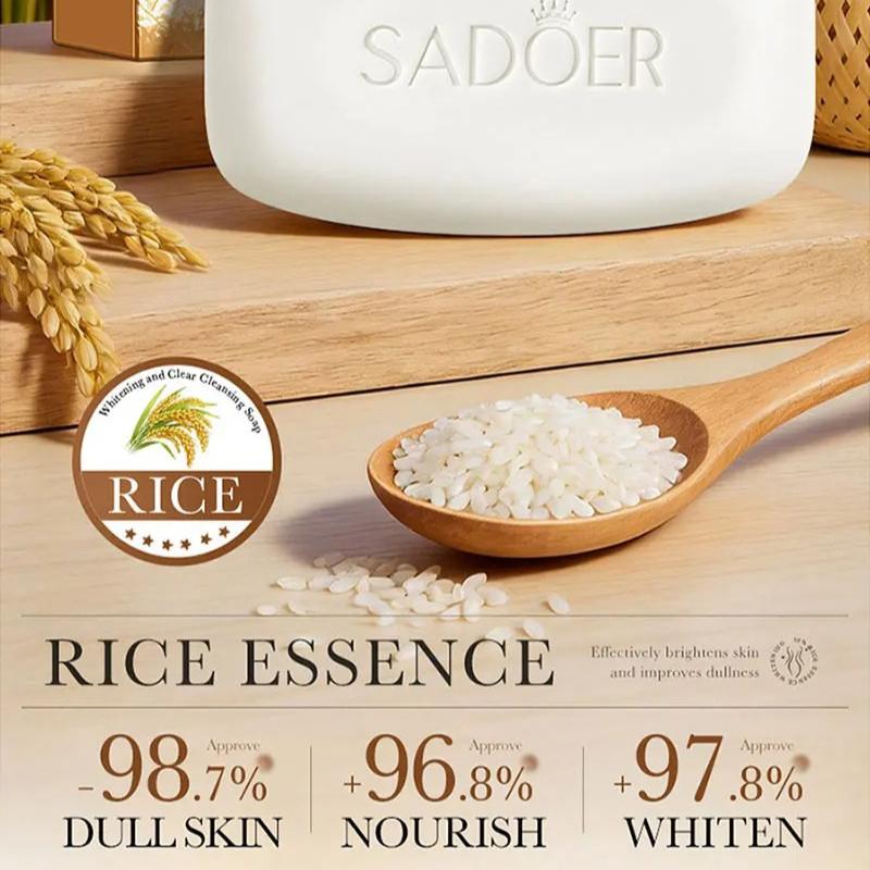 Rice Soap With Rice Extract, Salicylic Acid, Deep Cleansing, Niacinamide, Whitening, Purifying, And Nourishing Properties.