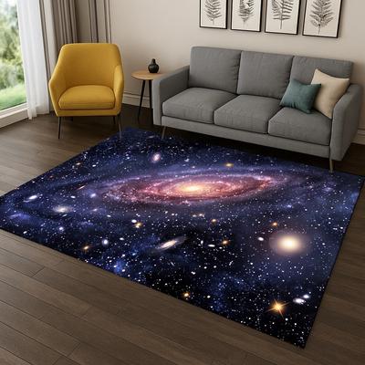 Milky Way Planet Universe Galaxy Space Carpet Rug for Living Room Sofa Home Bedroom Doormat Kitchen Decor,Playroom Non-slip Mat
