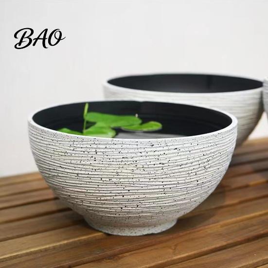 Lightweight Planter Plant Pot with Drainage, Resin for Indoor Outdoor Weather-resistant Flower Plants, Medium Pots Patio, Balcony Garden Decor