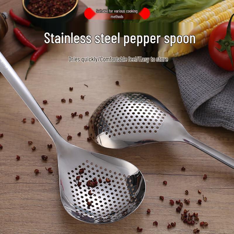 304 Stainless Steel Long Handle Mesh Slotted Spoon