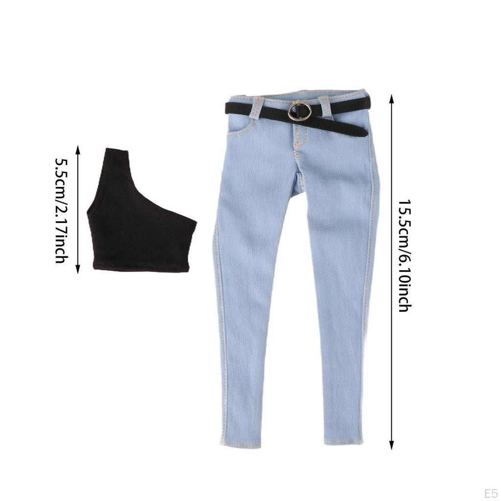 1/6 Scale Action Denim Outfit with Belt for 12'' Dolls