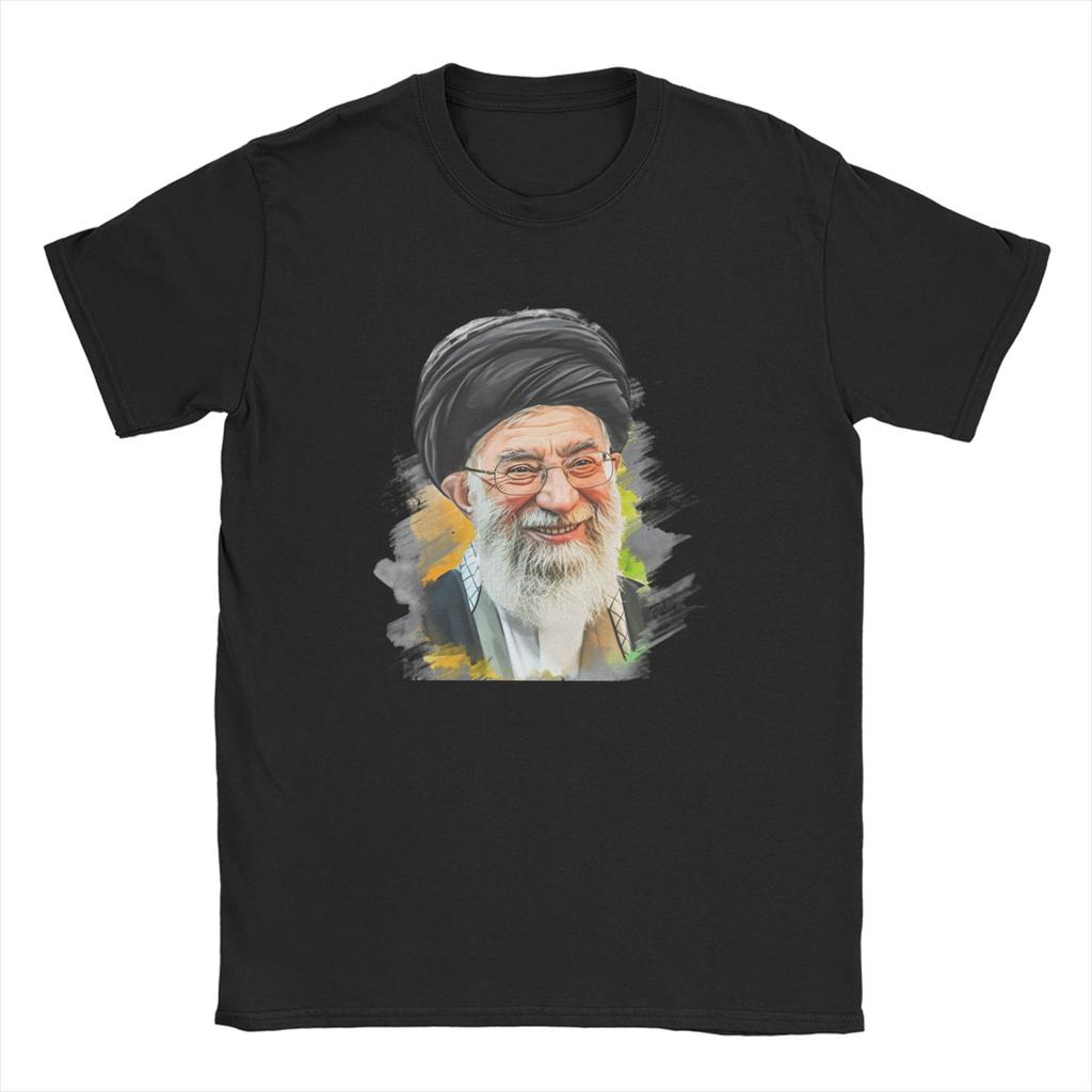 SSeyyed Ali KKhamenei  TShirt Beach T Shirts Adult Pure Cotton Crew Neck Oversize Top Tees ShortSleeved Streetwear Tops